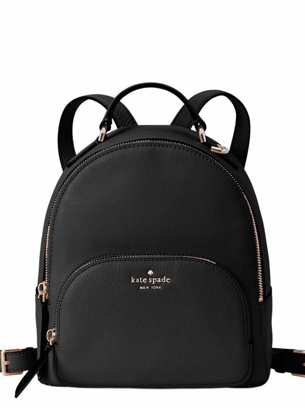 KATE SPADE Jackson Black Pebbled Leather Medium Backpack
